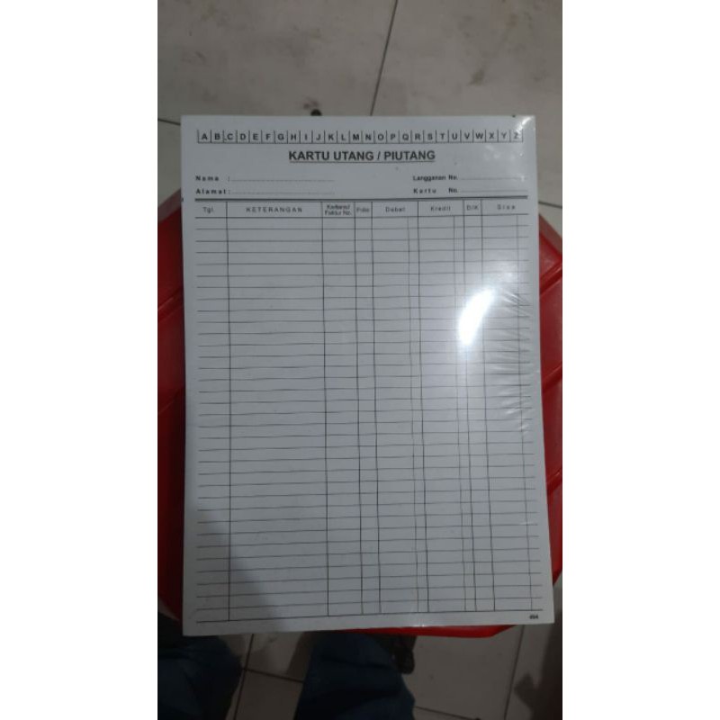 

kartu hutang piutang ukuran folio minimal order 1 pak isi 100 lembar