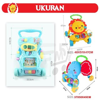 JJ Baby Walker Push Walker Baby Trolley Lion Elephant 