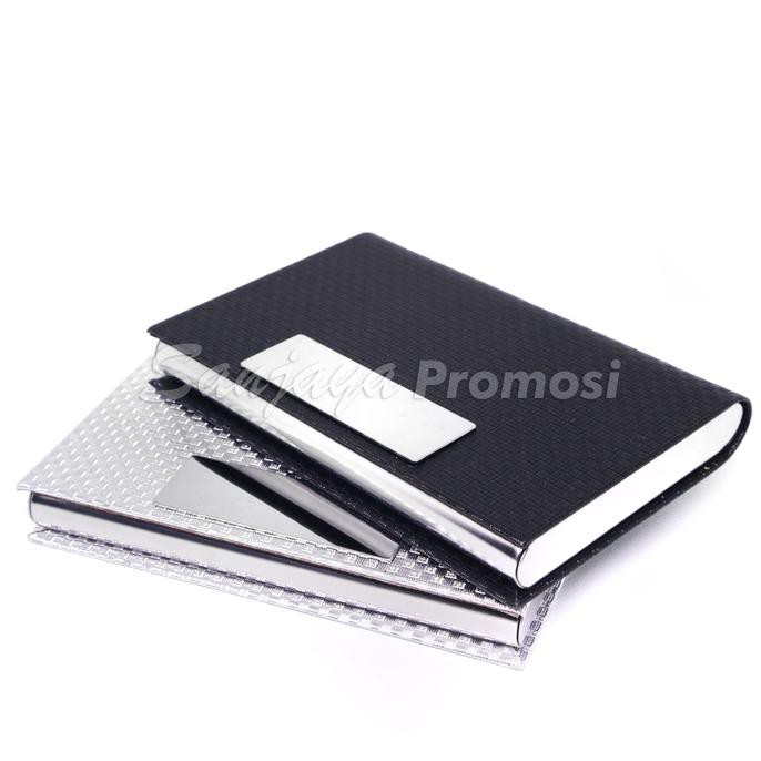 

HOT SALE Tempat Kartu Nama / Name Card Holder Kulit Motif Kotak - Hitam Terjamin