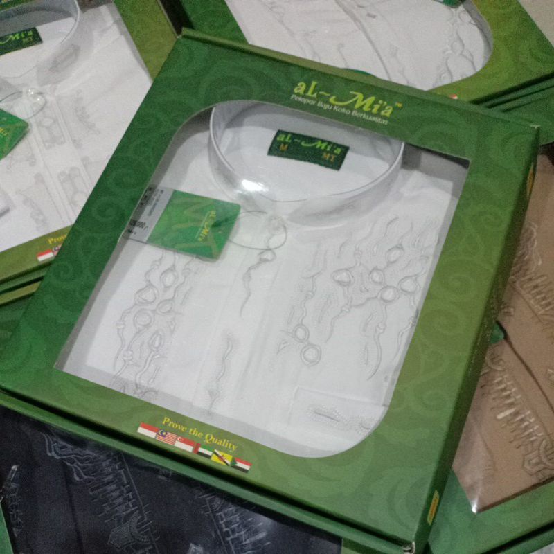 BAJU KOKO DEWASA PUTIH BORDIR AL MIA