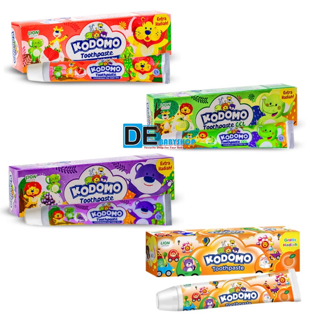 KODOMO Pasta gigi odol anak Strawberry / Grape / Orange / Melon  tube 45gr / KODOMO Pasta gigi Kids 6+