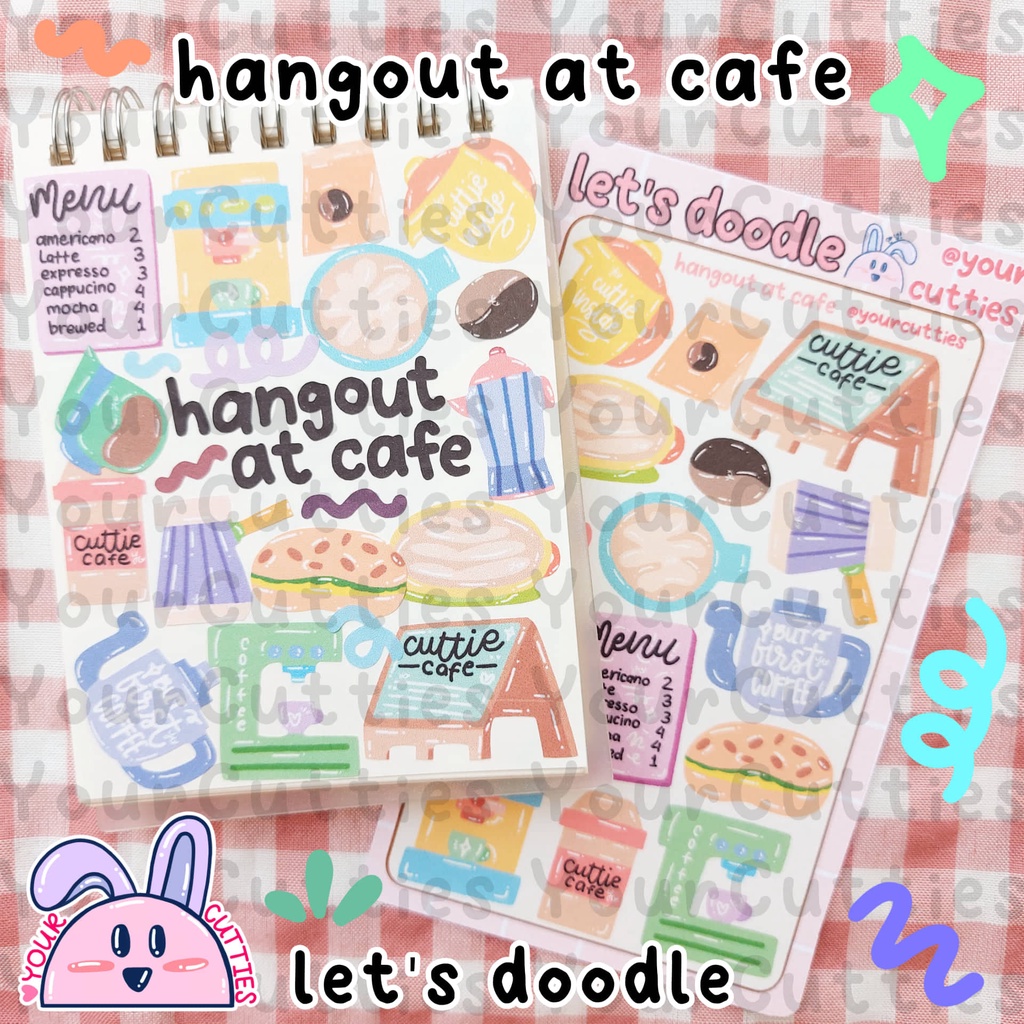 

[SHEET] STIKER HANGOUT AT CAFE COFFEE KOPI JURNAL BUJO PLANNER LUCU MURAH