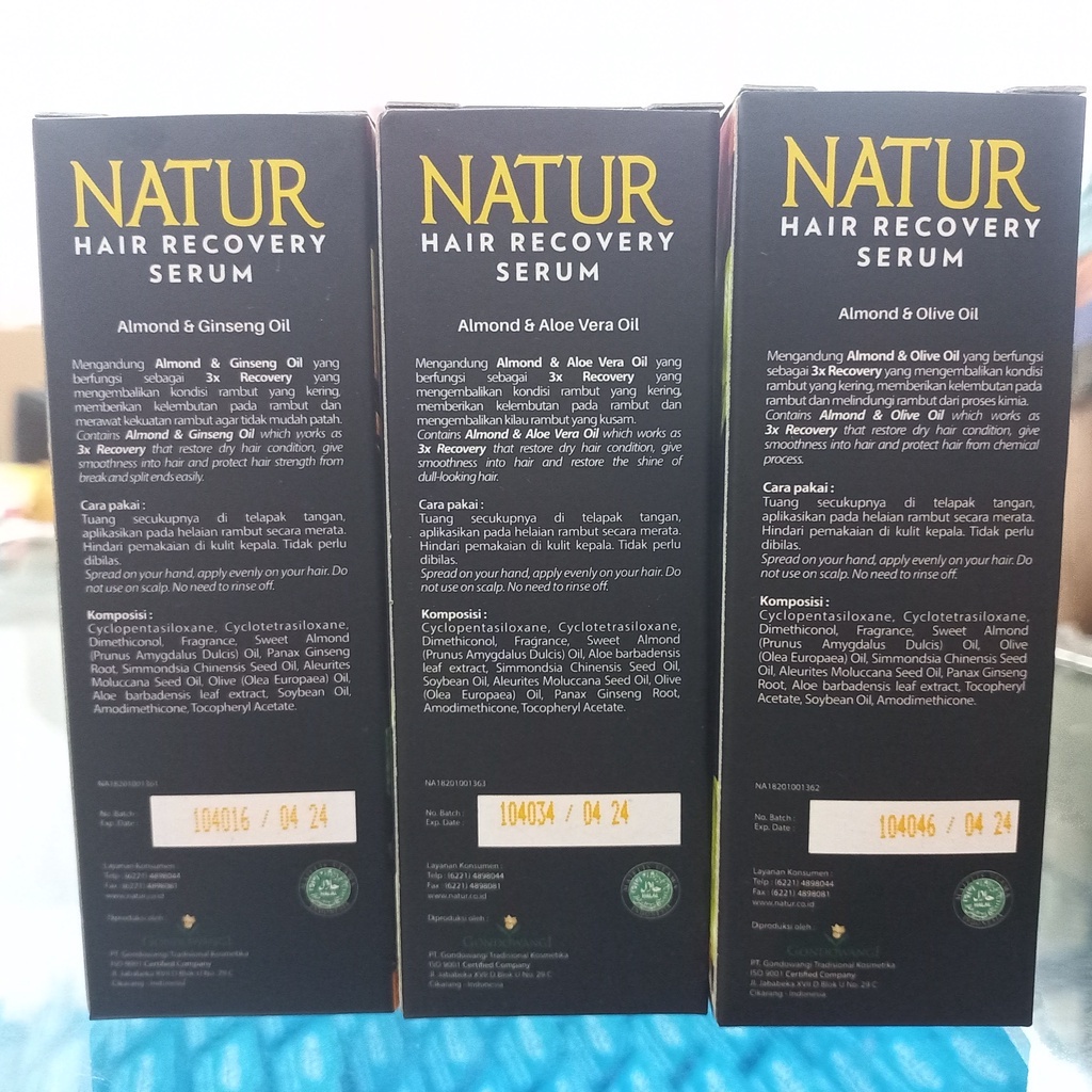 ⭐ BAGUS ⭐ NATUR HAIR RECOVERY SERUM ALMOND OIL 60ml | Serum Rambut