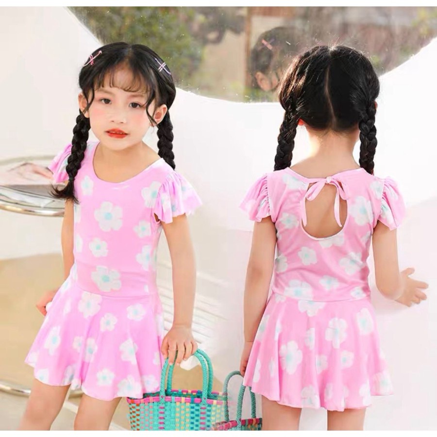 PAKAIAN BAJU RENANG FLOWER BUNGA SWIMSUIT BIKINI SET BAYI BALITA ANAK