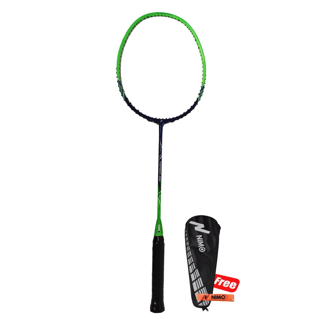 NIMO Raket Badminton INSPIRON 200 Green + FREE Tas &amp; Grip Wave Pattern