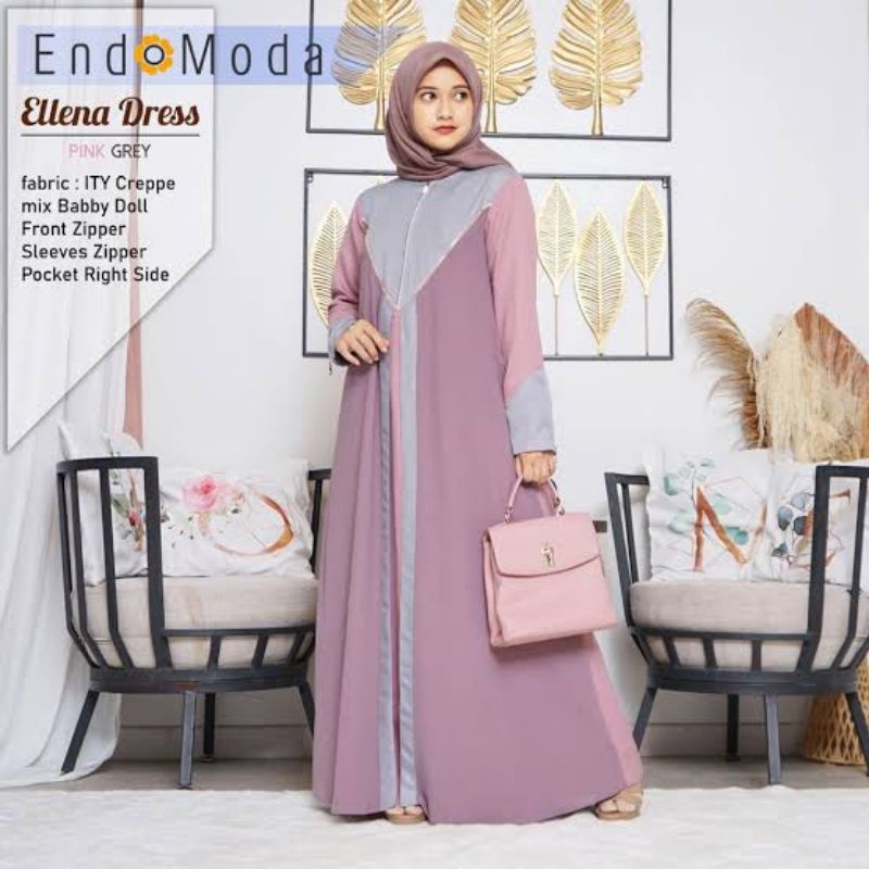Endomoda ELLENA DRESS PINK GREY