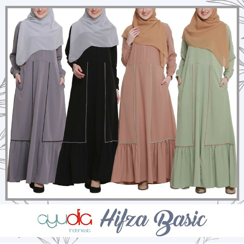 Dress Gamis Casual Formal Hifza Basic ORI Ayudia Indonesia
