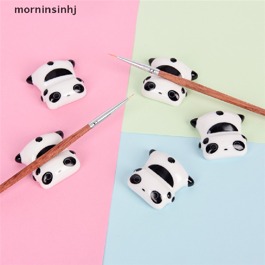 Mor Stand Holder Penkuas Nail Art Bentuk Panda Lucu Bahan Keramik