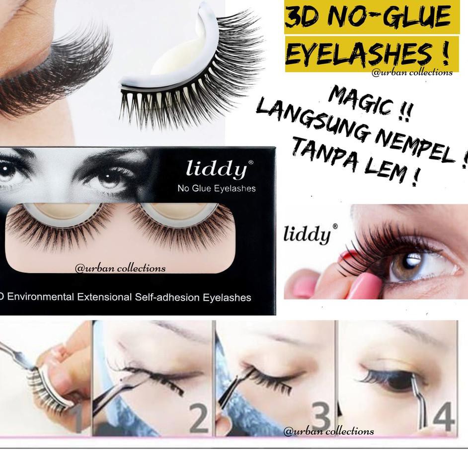 Telah Hadir.. MAGIC NO GLUE EYELASHES/Bulu Mata Palsu 3D Tanpa Lem Liddy Eyelash Fake Eyelashes Kor