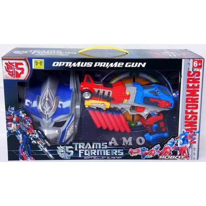 PISTOL OPTIMUS PRIME SOFT BULLET GUN SB391 PISTOL 2 IN 1 TEMBAKAN TRAMSFORMERS