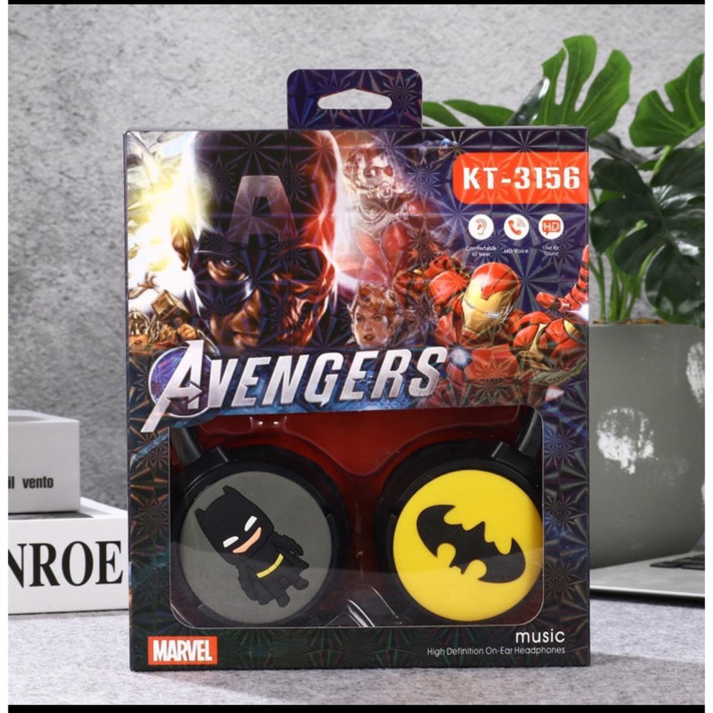 [ KT 3156 BATMAN]HEADPHONE KT-3156 BATMAN /AVENGERS SUPER BASS/ HEADSET KARAKTER ANAK