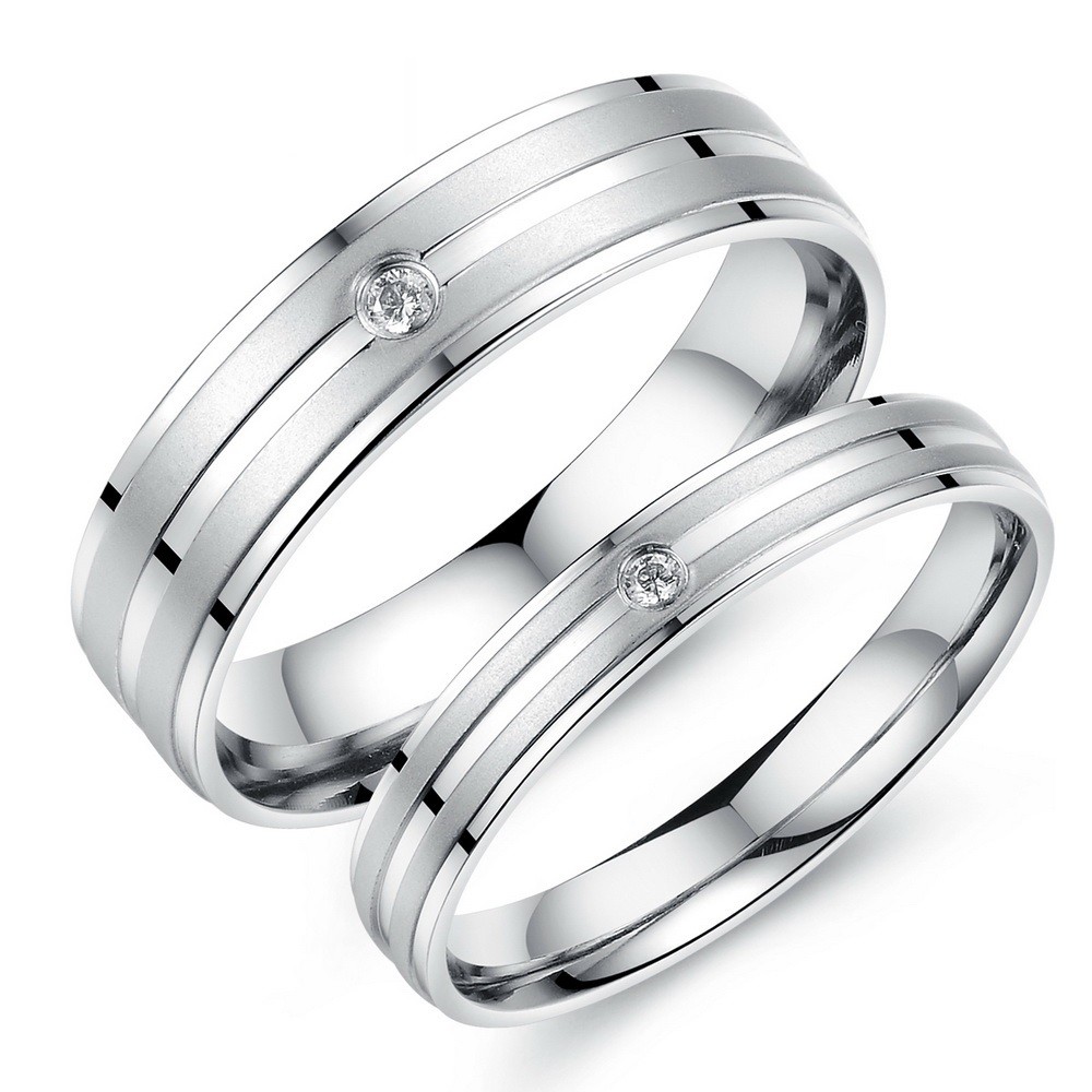 [ BEST SELLER ] Cincin Couple titanium  C056 / Tunangan / Nikah Kawin Titanium Anti Karat Mata Satu