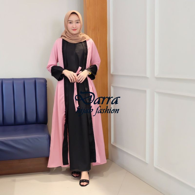 GAMIS LADY DUSTY HITAM FASHION MUSLIM MAX DRESS TERBARU DARRA FASHION