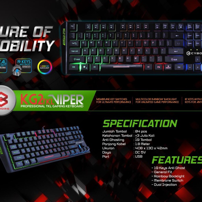 Cyborg Viper KG2 Keyboard Gaming TKL
