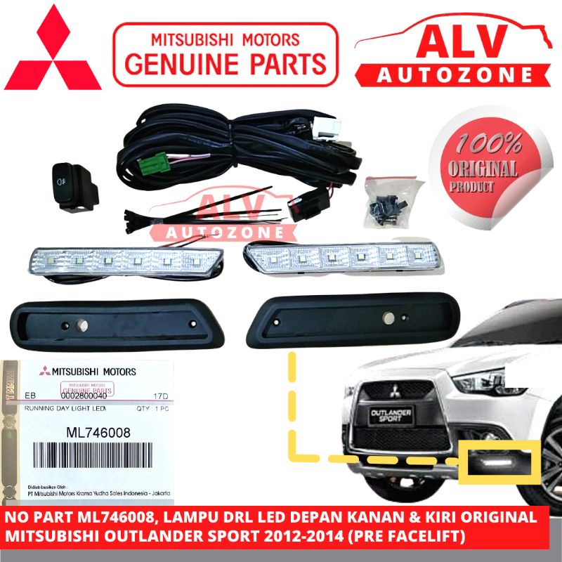LAMPU DRL LED BUMPER DEPAN 1 SET ORIGINAL MITSUBISHI OUTLANDER ML746008