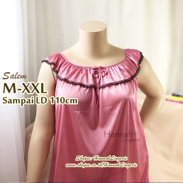 M L XL Hannah Lingerie Original Satin Silk Lingerie Sexy Ukuran Besar Baju Tidur Malam Pertama N233