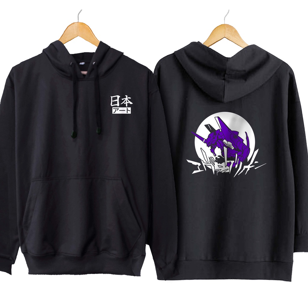 Jaket hoodie jumper anime EVANGELION UNIT01 MOON - EVANGELION material cotton fleece