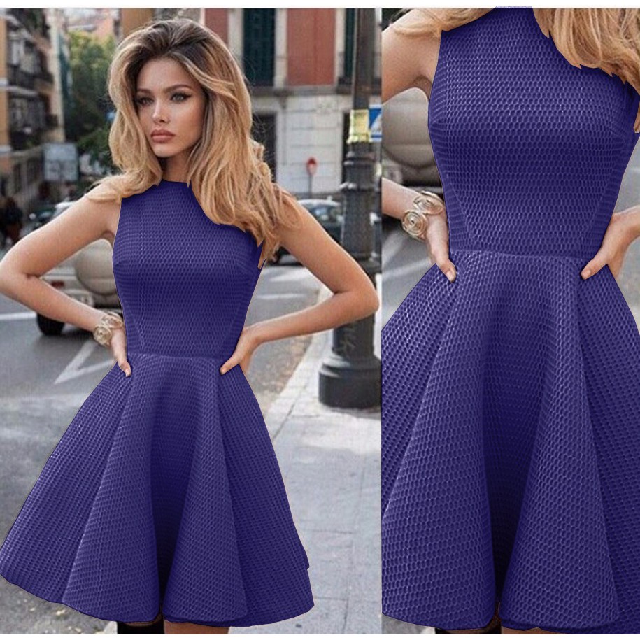 Promo Lebaran [Dress Narita Navy CL] dress wanita scuba navy