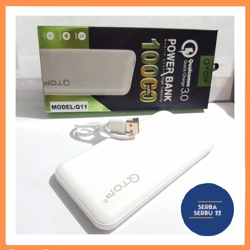 Powerbank QTOP Mobile Power Qualcomm 10000mAh Q11 ORIGINAL 100% [SS]