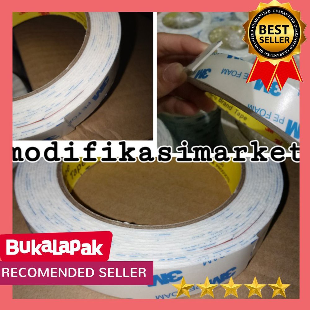 

PROMO Double tape 3m pe foam 2cm x 4meter Murah