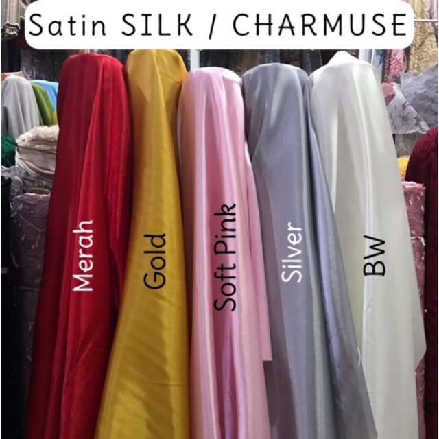 Jual Kain bahan SATIN SILK per 50cm=1/2 meter Shopee Indonesia