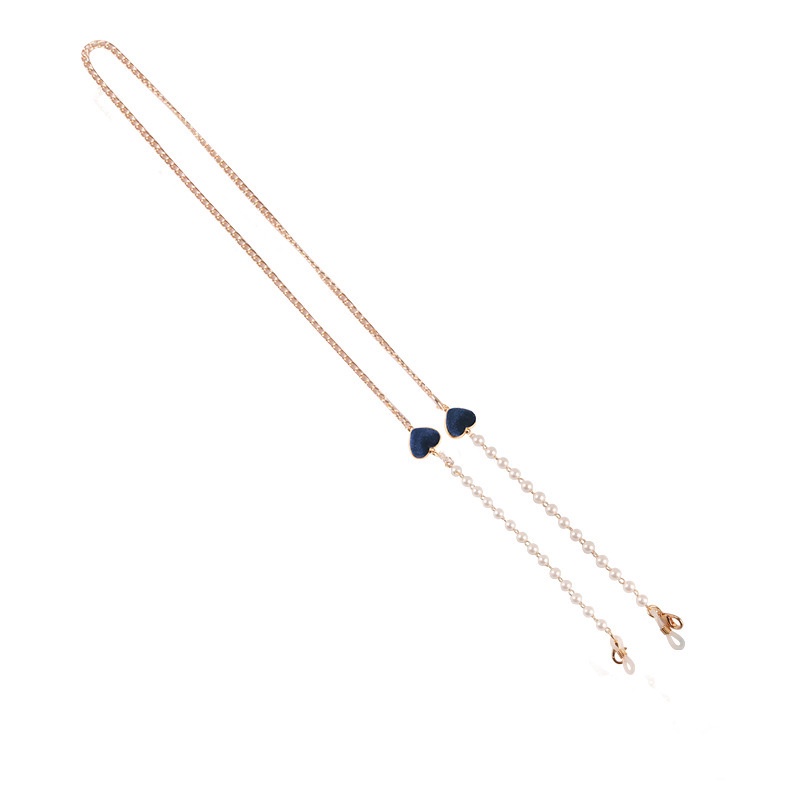 Tali Rantai Kacamata Bahan Logam Hias Manik-Manik Mutiara Gaya Vintage Untuk Wanita