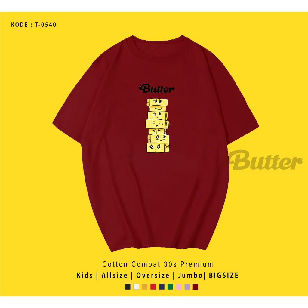 T0540  T-SHIRT / KAOS UNISEX / TUMBLR TEE / REAL PICTURE KPOP BTS BUTTER SUSUN SEVEN / IMPORT / ARMY