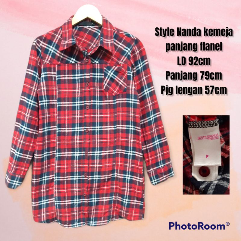 Style Nanda kemeja panjang flanel wanita