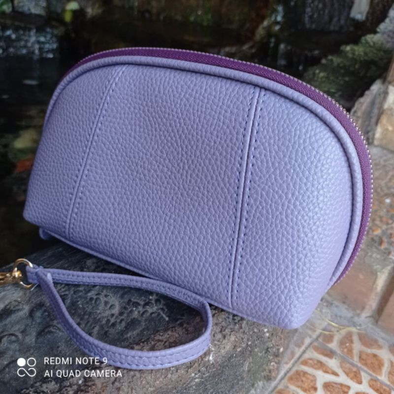Dompet Wanita Papirut  Bapau Kulit Jeruk Sintetis Terlaris Skat Kartu COD-Lilac