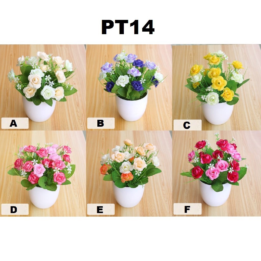 MOGYMOGY PT12 PT13 PT14 Pot Tanaman Hias Bunga Hias Plastik Pot Bongsai Artificial Flower Decoration