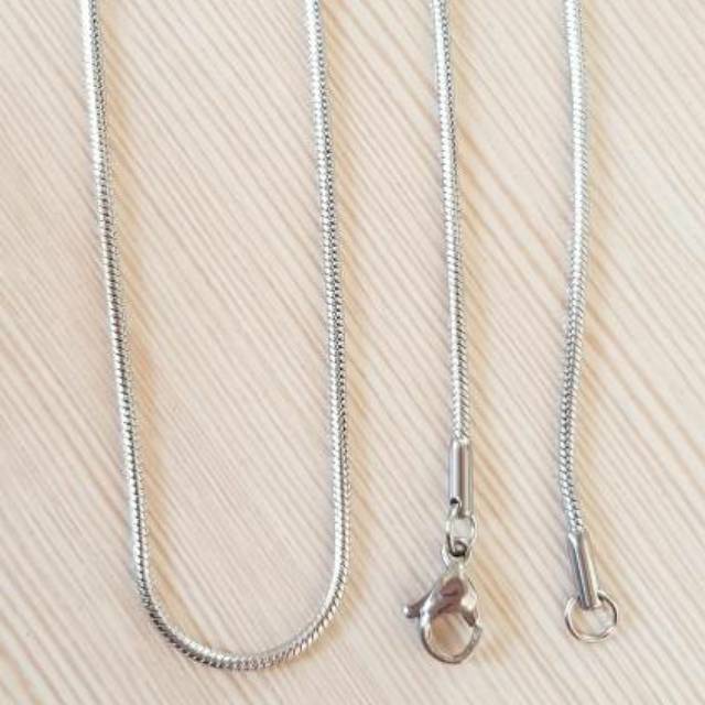 Kalung Titanium belut silver Bulat Antikarat Selamanya kalung titanium pria wanita 35cm 45cm 50cm 60cm 75cm