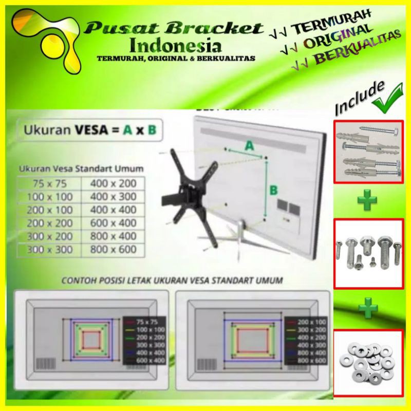 Bracket TV TERLARIS!!! No #1 SeINDONESIA!! Bracket TV 43 40 32 29 24 21 17 inch KOKOH &amp; BERKUALITAS