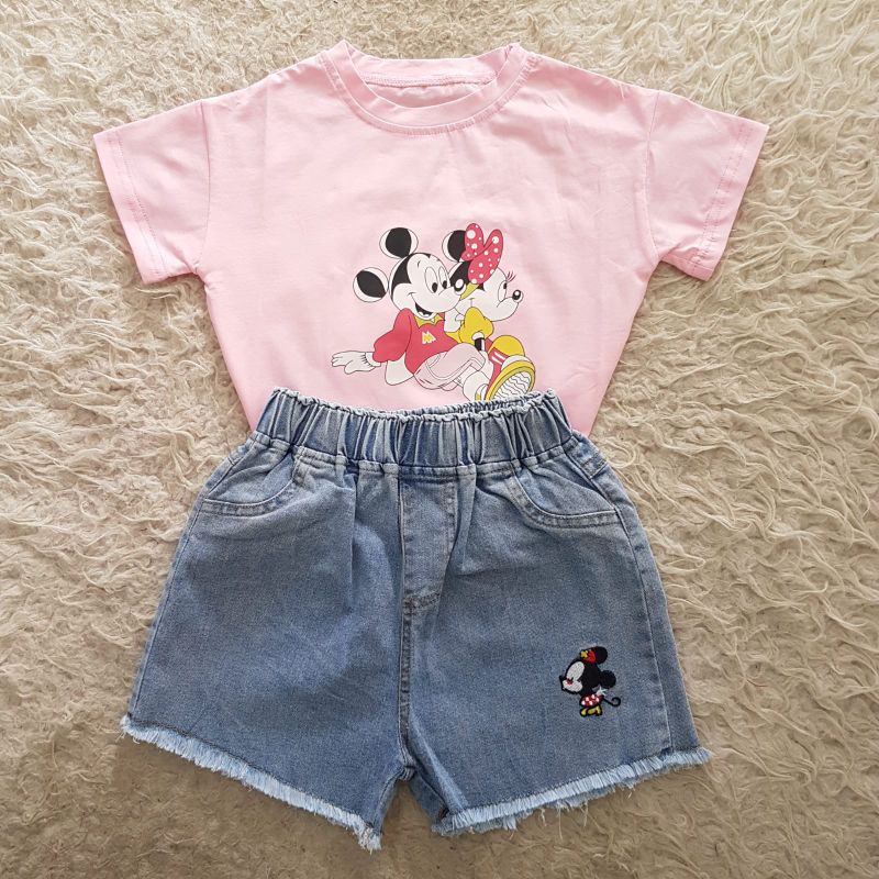 baju bayi import minnie jeans