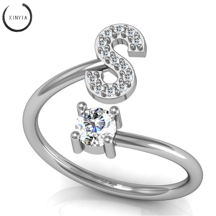 [COD Available] 1Pc Cincin OPENING Ring Adjustable Motif Huruf Alfabet Inggris Untuk Wanita