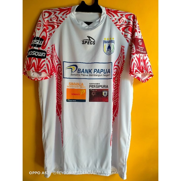 JERSEY PERSIPURA AWAY 2014 PUTIH JAYAPURA RETRO FULL PRINTING LOKAL