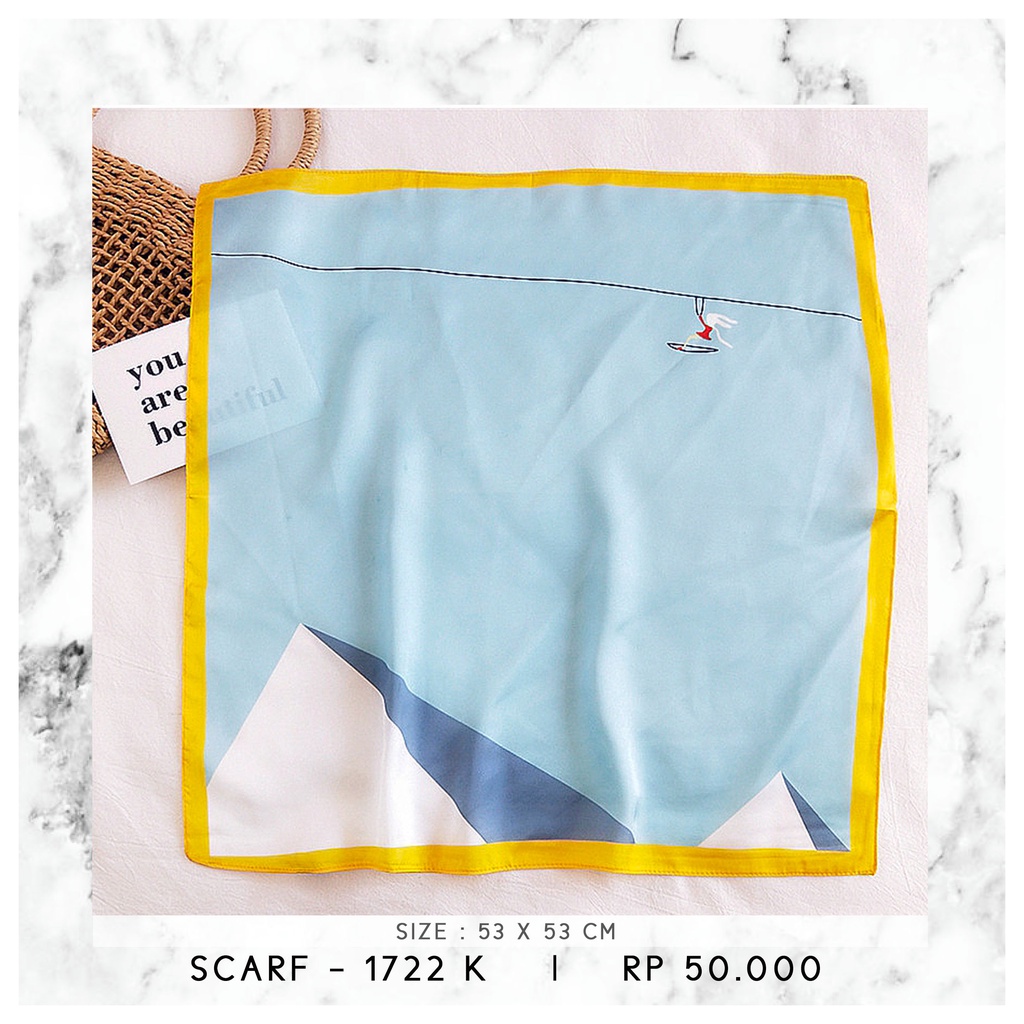 SCARF / SYAL KOREA / NECK SCARF  (SIZE 53 X 53)-1722 K
