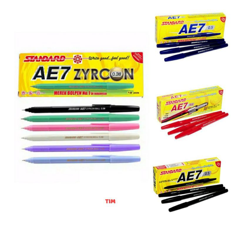 Pulpen Standard AE7 0.5mm / Zyrcon 0.38mm (1 Lusin)