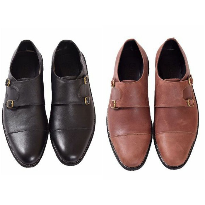 sepatu kulit azcost monkstrap slop full up