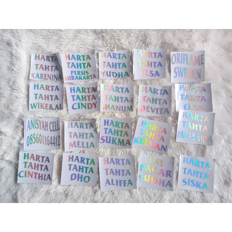 (MINIMAL 8) STICKER HOLOGRAM HARTA TAHTA