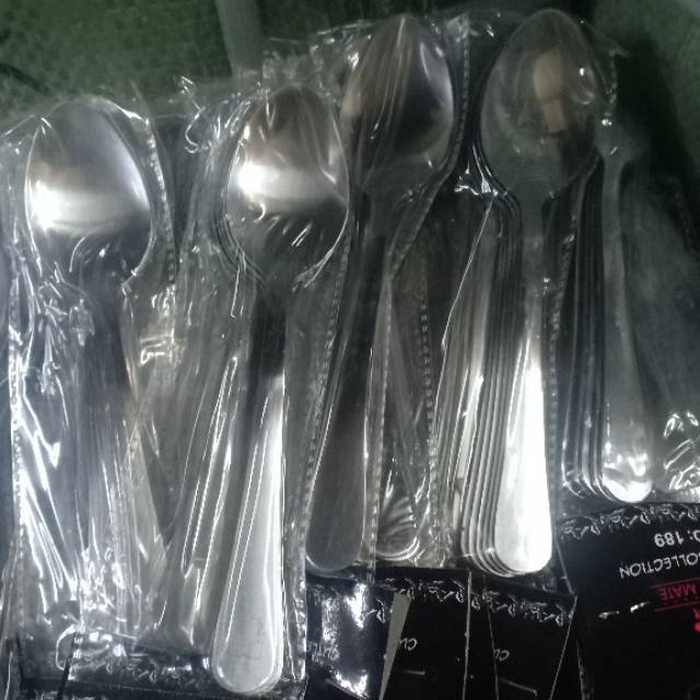 SENDOK MAKAN STAINLES TEBAL 10 LUSIN DAN GARPU STAINLES 10 LUSIN