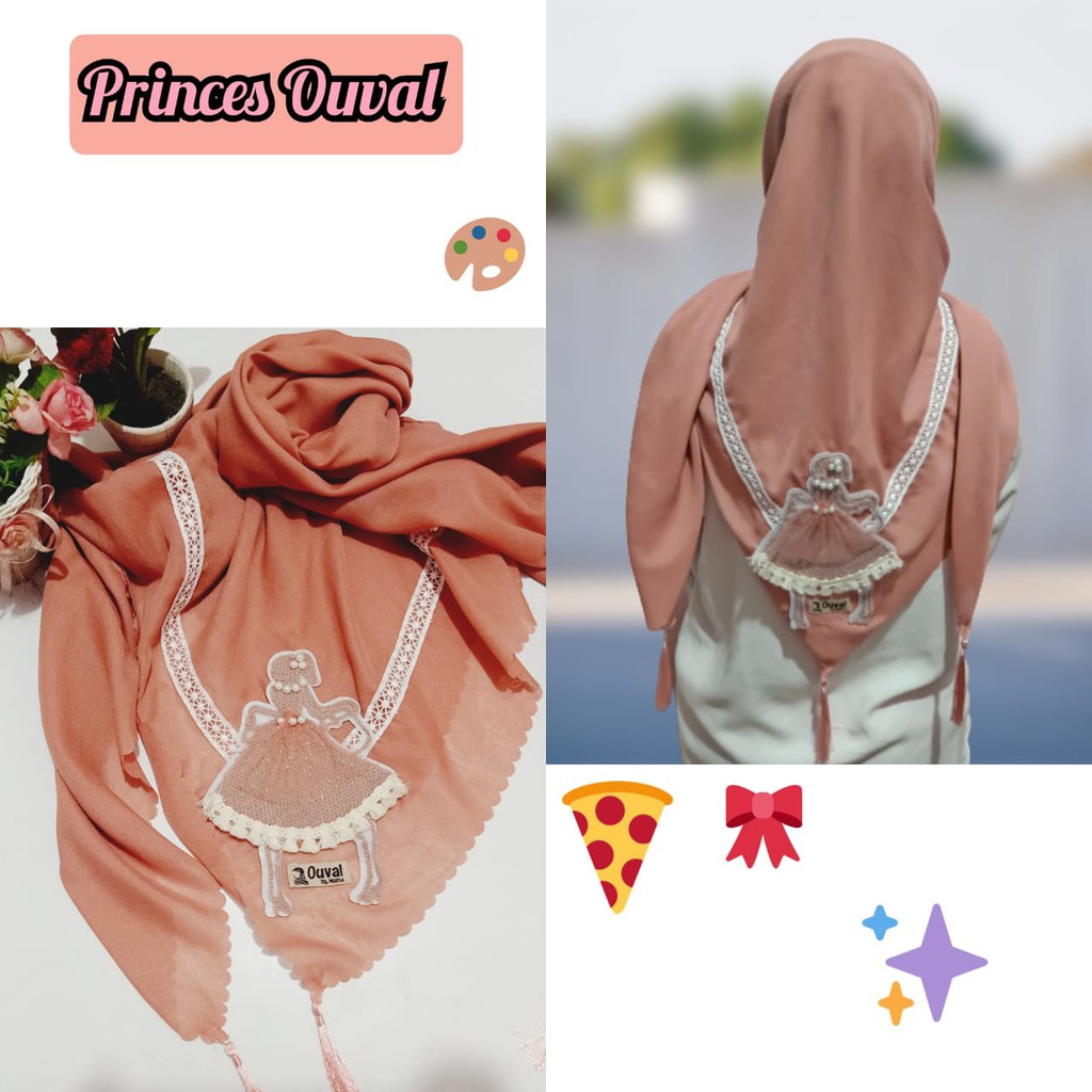 HIJAB SEGI EMPAT OUVAL PRINCES-SALEM