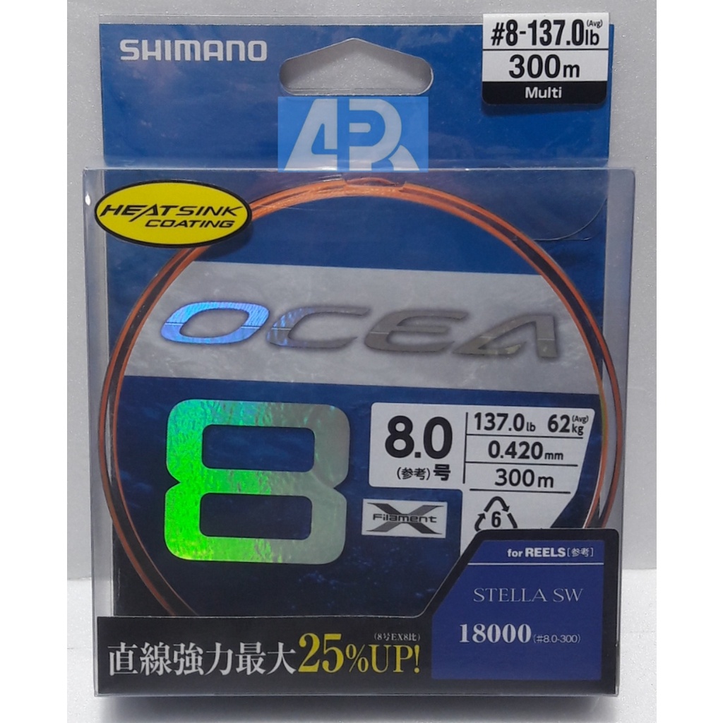 SHIMANO OCEA X8  PE 8 0.42MM 300M / PE Terbaik Di kelasnya / PE Kuat Made In Japan