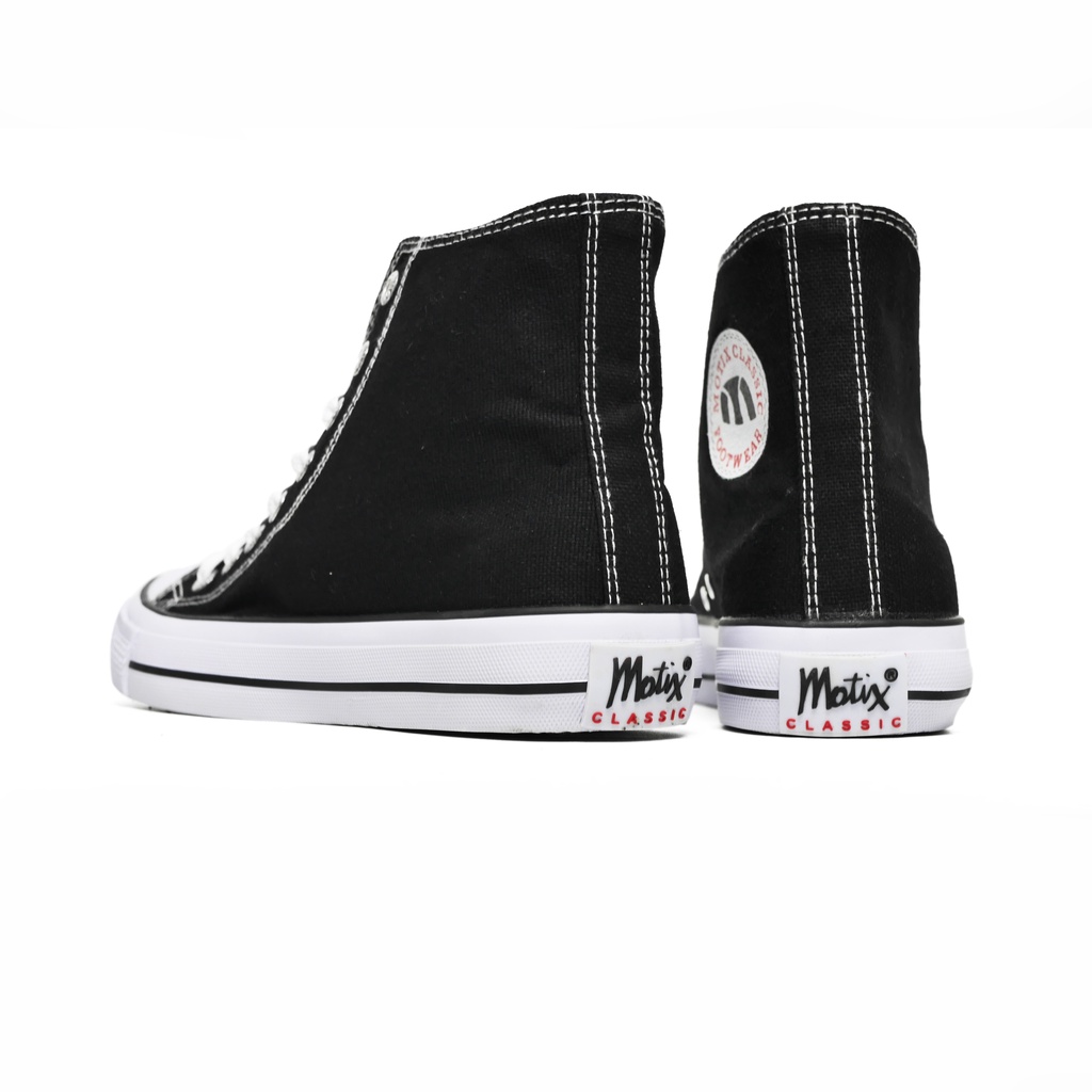 Sepatu Motix School Hi Black White Original