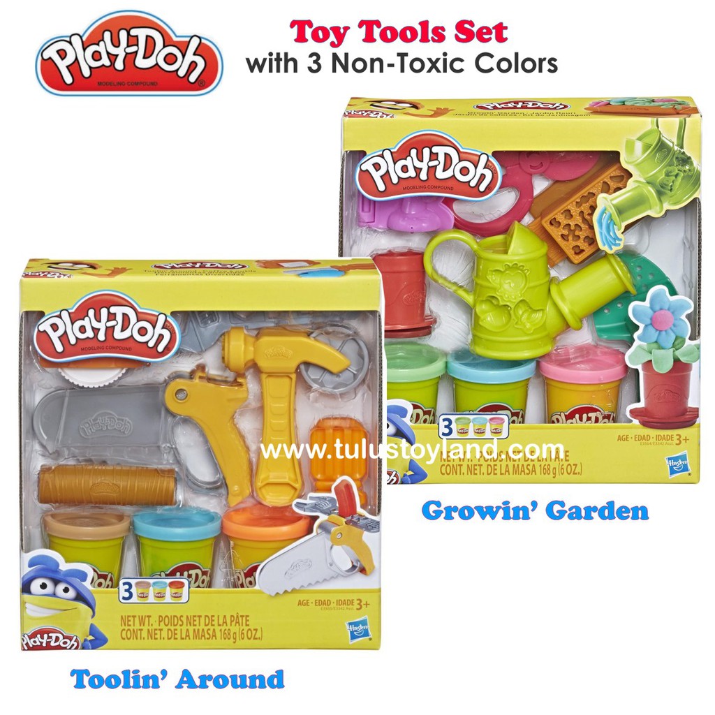 Play Doh Toolin Around Growin Garden Toy Tools Set Mainan Berkebun Bertukang Asli Playdoh Original