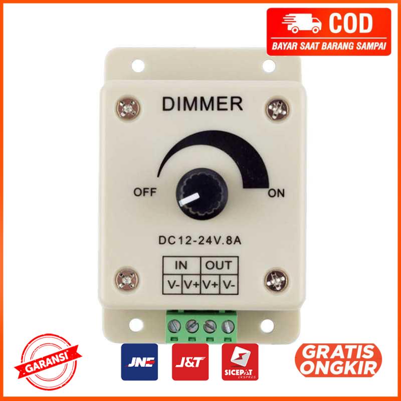 LED Dimmer Adjustable Brightness Controller 12 24V 8A GC03