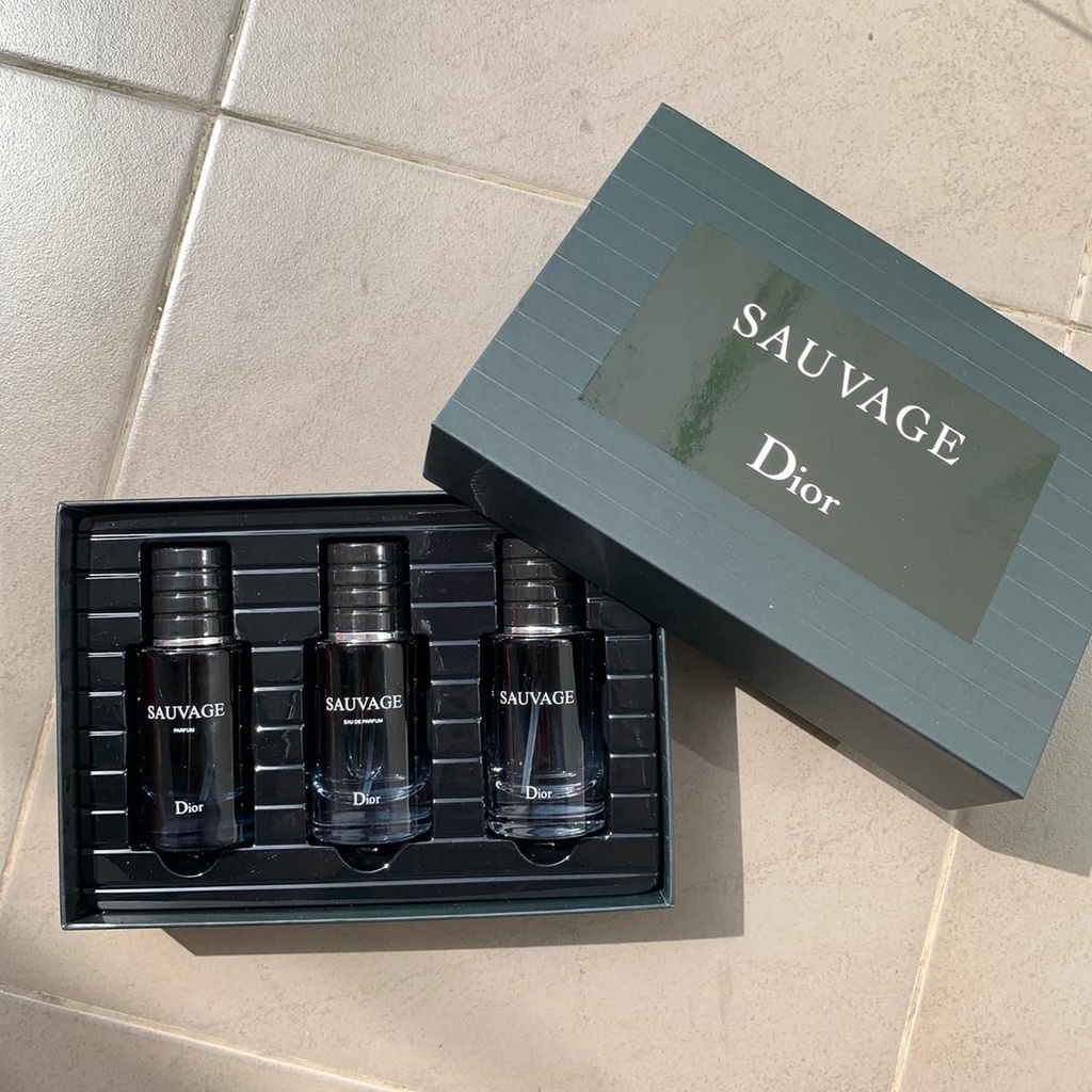 Jual Dior Sauvage Gift Set Box Segel - Parfum Original Men (3x30ml ...