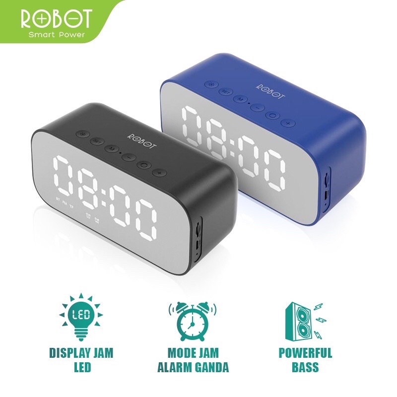 Speaker Bluetooth Robot RB560 Alarm Clock LED Indicator Bluetooth 5.0 Original - Garansi 1 Tahun