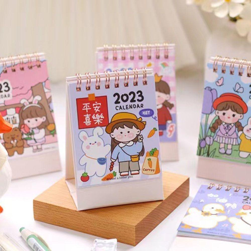 LANFY Kalender Meja Hadiah Kreatif Lucu Desktop Korea Memo Pads