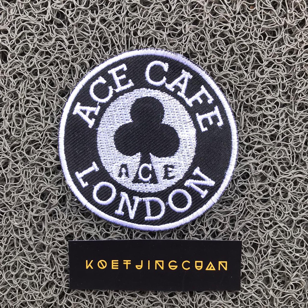 Patch/Emblem bordir jahit  Ace Cafe London outline putih