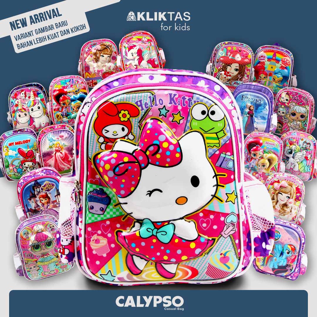 [KLIKTAS] Tas Ransel Anak Perempuan TK Paud Gambar Kartun Calypso 3711 / Backpack Sekolah Karakter Lucu